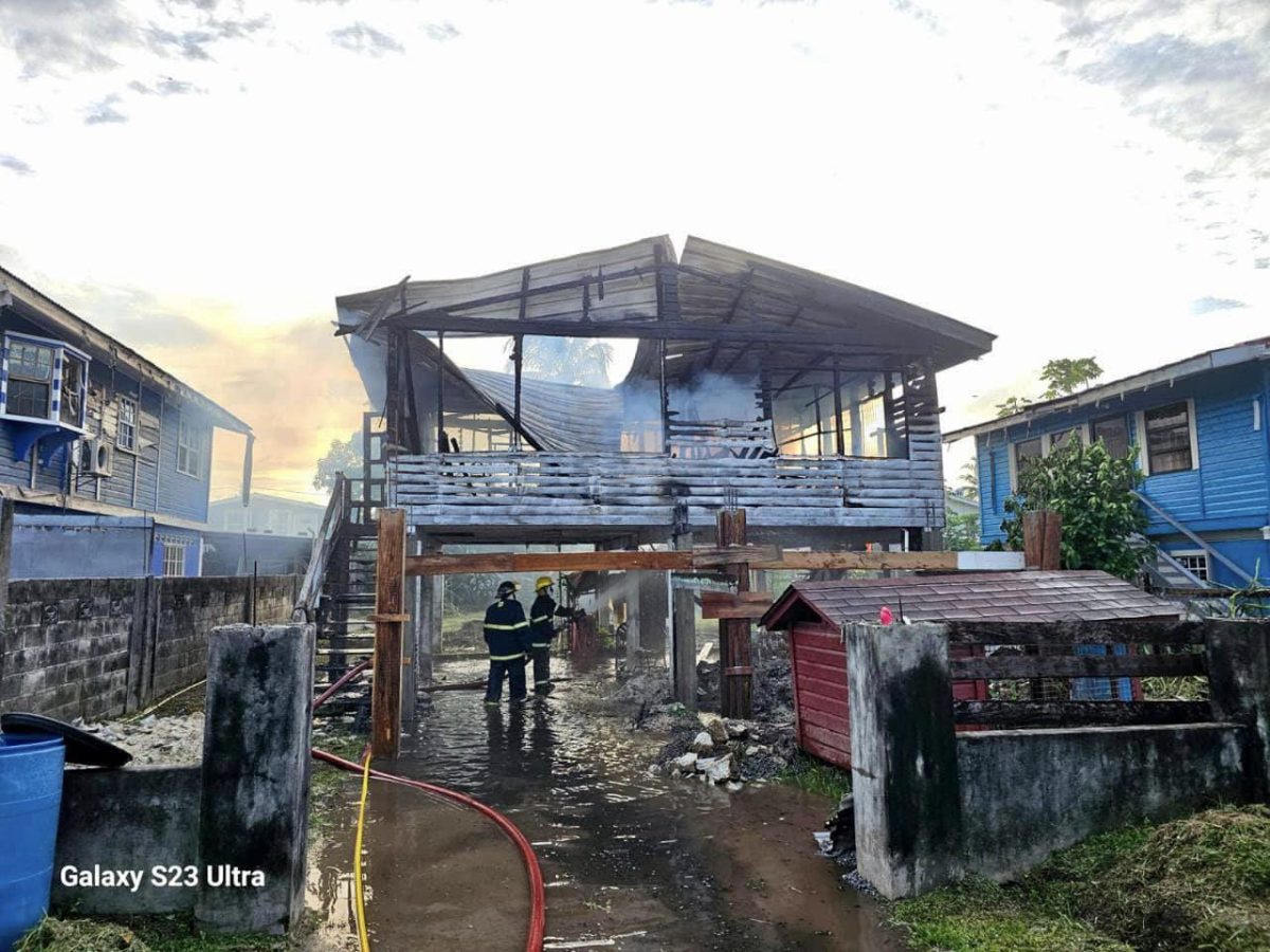 The ruined building (Guyana Fire Service photo)