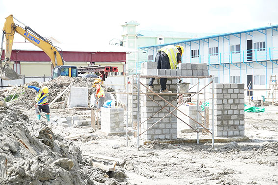 Work underway at the site (Ministry of Home Affairs photo)