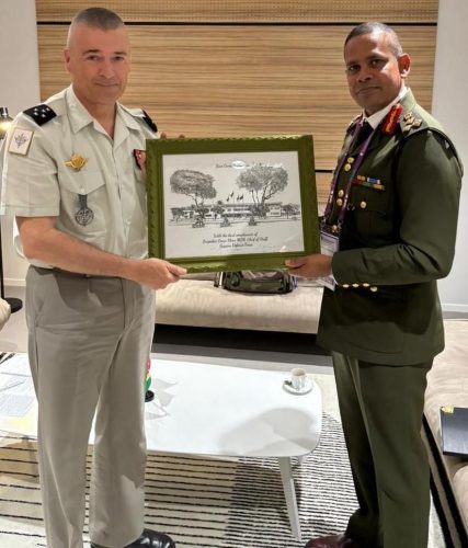 Chief of Defence Staff, Brigadier Omar Khan (right) during his visit to France. (GDF photo)