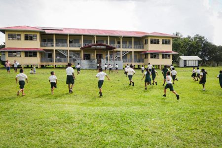  Playtime for pupils of Jawalla Primary yesterday. (Ministry of Education photo)