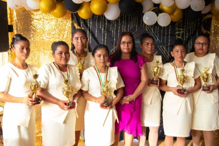 Some of the students with their awards (Ministry of Health photo)