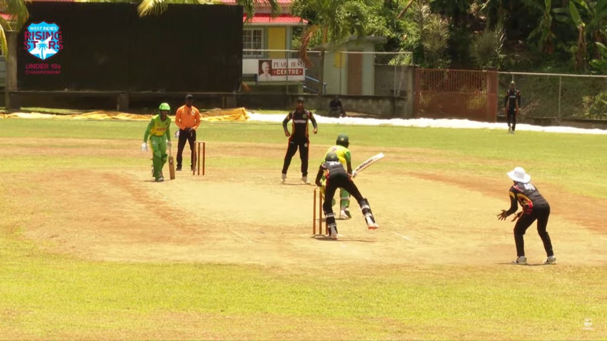 Bamboozled! Stephen Pascal is stumped off the bowling of Mavendra Dindyal for 58