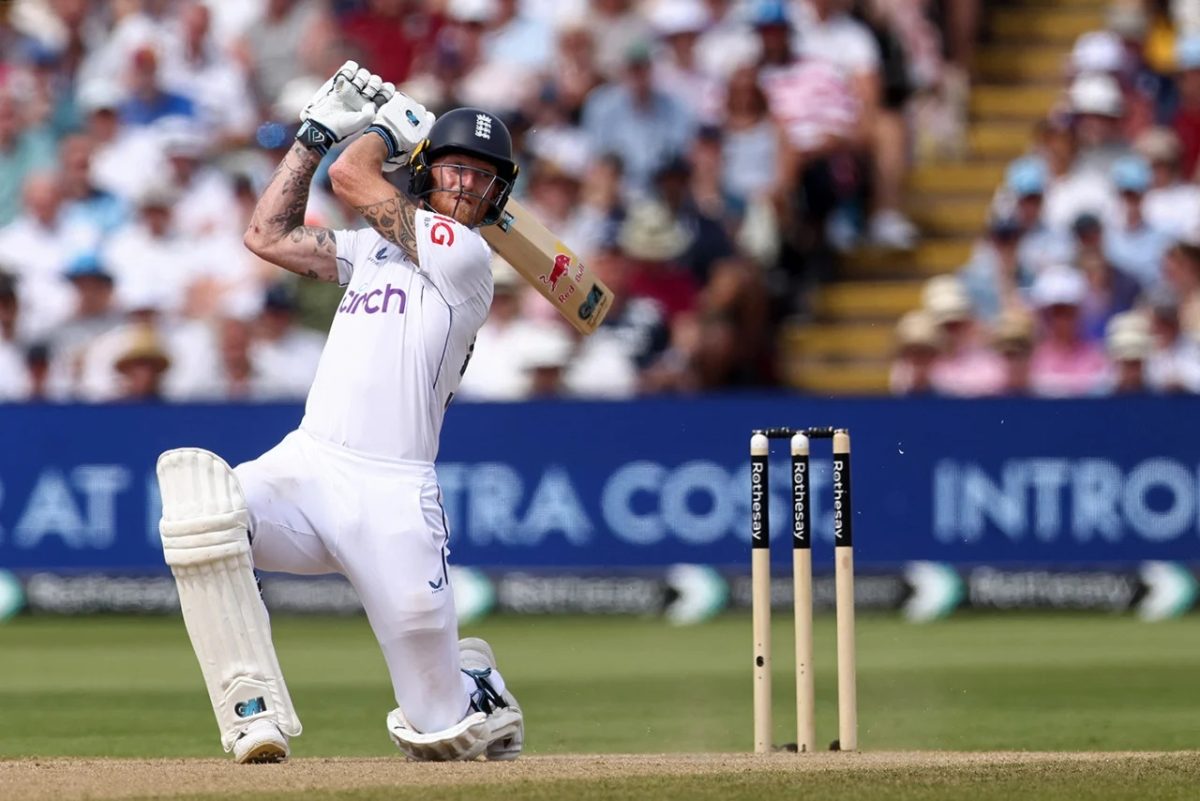 Ben Stokes led the England chase at the top of the order with a belligerent 57 from 28 deliveries
