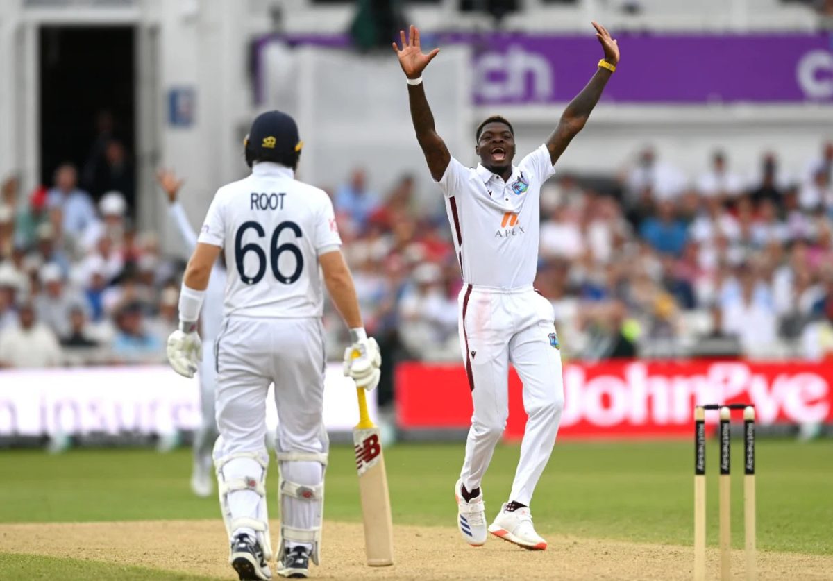 Alzarri Joseph dismissed Ben Duckett via LBW for 76     