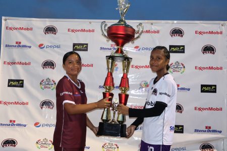 President’s College star striker Kimora Williams will be looking
to lead her team to the ExxonMobil U14 Girls Football title today. 