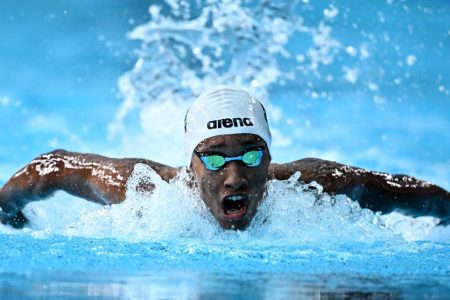 Raekwon Noel set a new national record in the Men’s 400m freestyle
but failed to advance beyond the heats at Paris 2024. (File Photo)