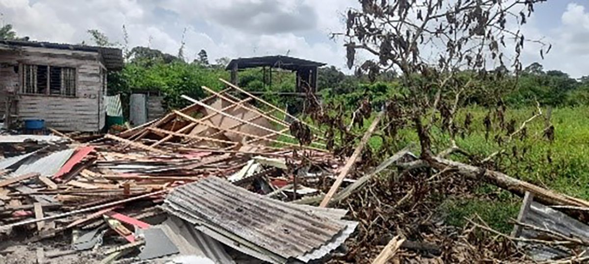 The remains of a demolished house
