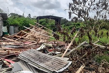 The remains of a demolished house
