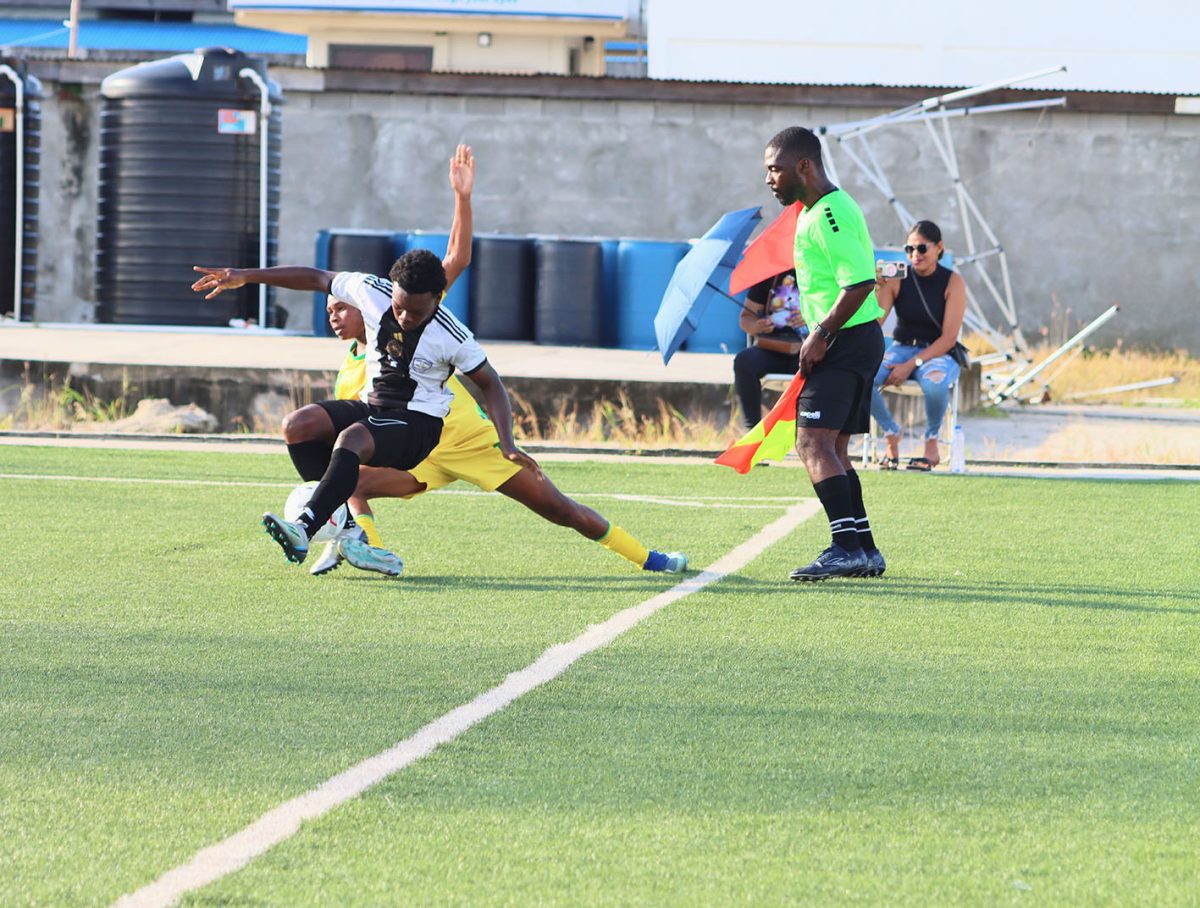 Action between the Golden Jaguars and Point Fortuin in the GFF Boy’s U-16 Youth Academy Cup