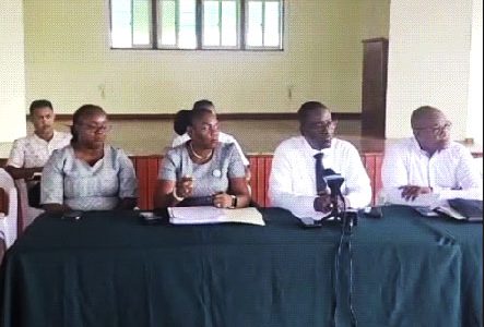 GTU executives speaking at a press conference 