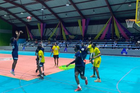 Part of the action at the YBG All-Star Games at the National Gymnasium