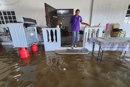 With her home inundated by floodwaters, Sharon Issac says this is the third time in the last 18 months her Goodman Trace, Penal house has been flooded.