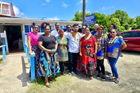 The staffers of the Industry Health Centre on the East Coast  made a statement for Emancipation Day. (GPHC photo)
