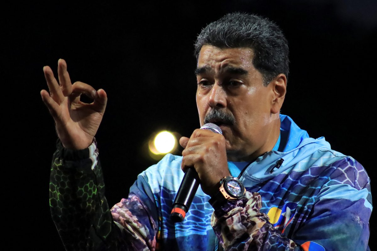 FILE PHOTO: Venezuela’s President Nicolas Maduro delivers a speech on the opening day of the presidential election campaign, in Caracas, Venezuela July 4, 2024. REUTERS/Maxwell Briceno/File Photo