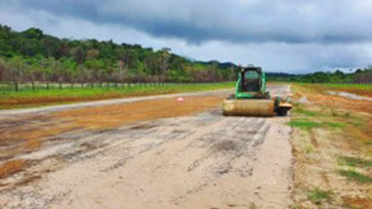 The Paruima Airstrip in Region Seven while under construction