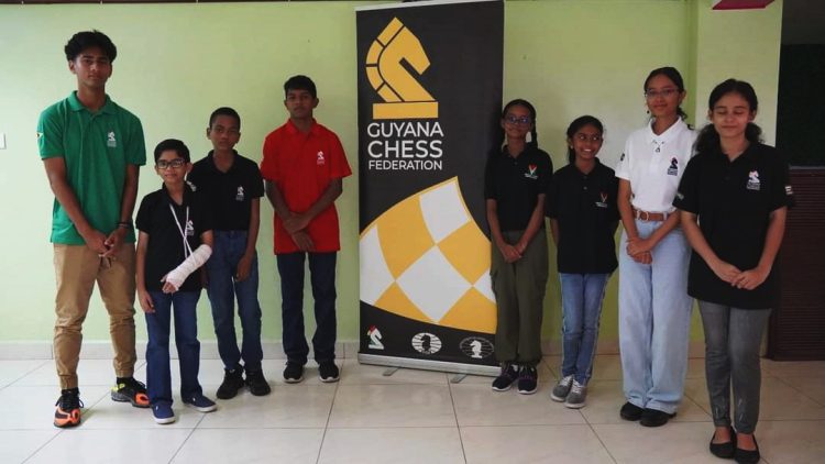 The players of Team Guyana who are competing at the Pan American Youth Chess Championships at the Rosen Shingle Creek Hotel in Orlando, Florida, USA.