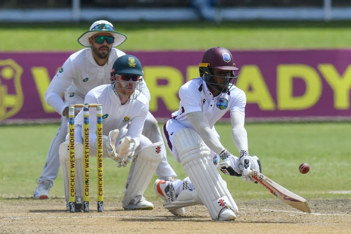 Alick Athanaze anchored the West Indian innings with a gritty 92 to ensure the hosts secured a drawn result against the South Africans (ESPN Cricinfo)