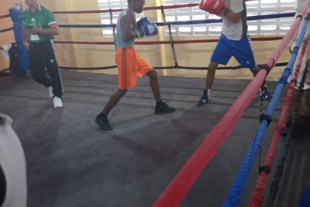 Part of the training session for team Guyana ahead of start of the Caribbean Schoolboys Boxing Championship on Friday