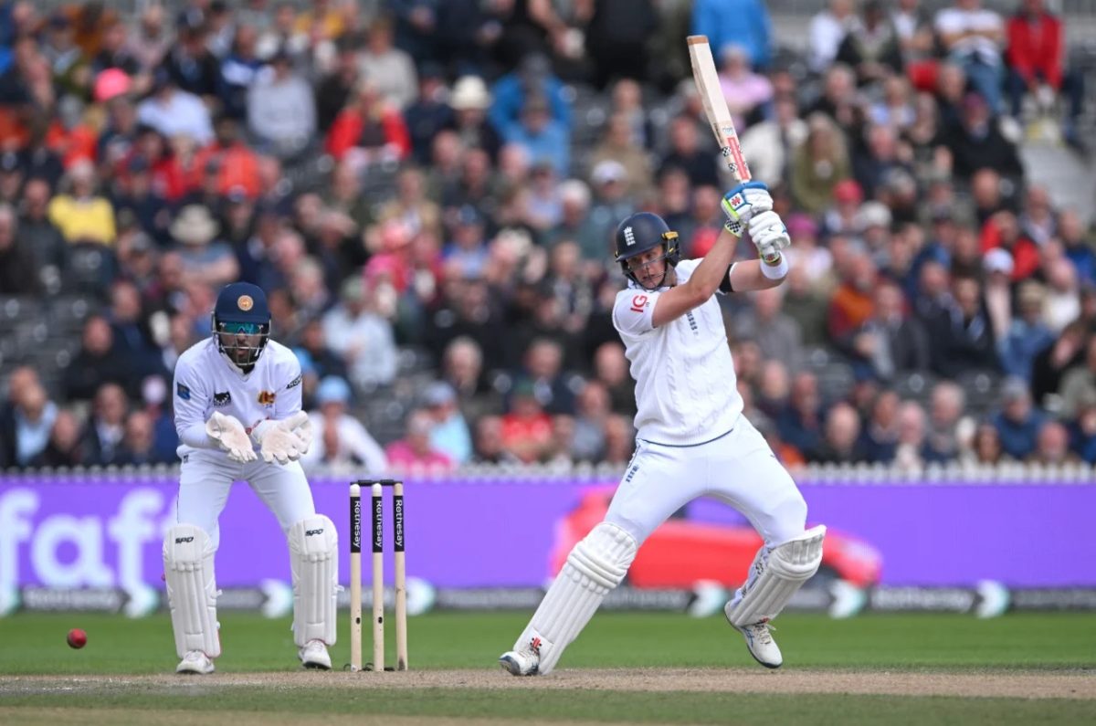 England’s Jamie Smith scores through the off-side during his gritty innings of 111, which put the hosts in control. (ESPN Cricinfo Photo)