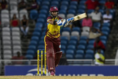 Nicholas Pooran of the West Indies decimated the chase as he smashed 65 from 26 deliveries. (ESPN Cricinfo Photo)