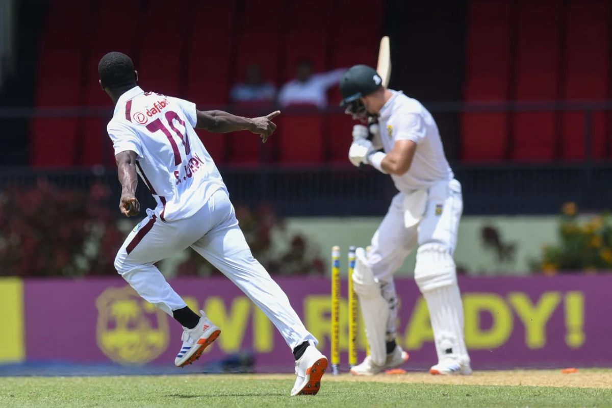 Shamar Joseph was at his mercurial best as he bowled Tristan Stubbs for 26 en route to impressive figures of 5-33 on his home Test debut