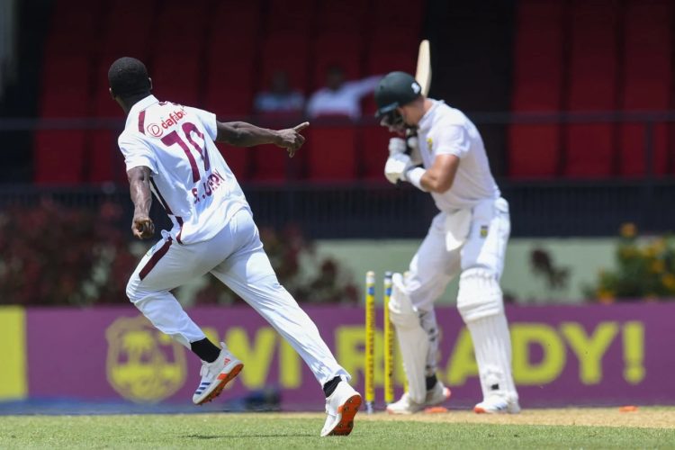 Shamar Joseph was at his mercurial best as he bowled Tristan Stubbs for 26 en route to impressive figures of 5-33 on his home Test debut