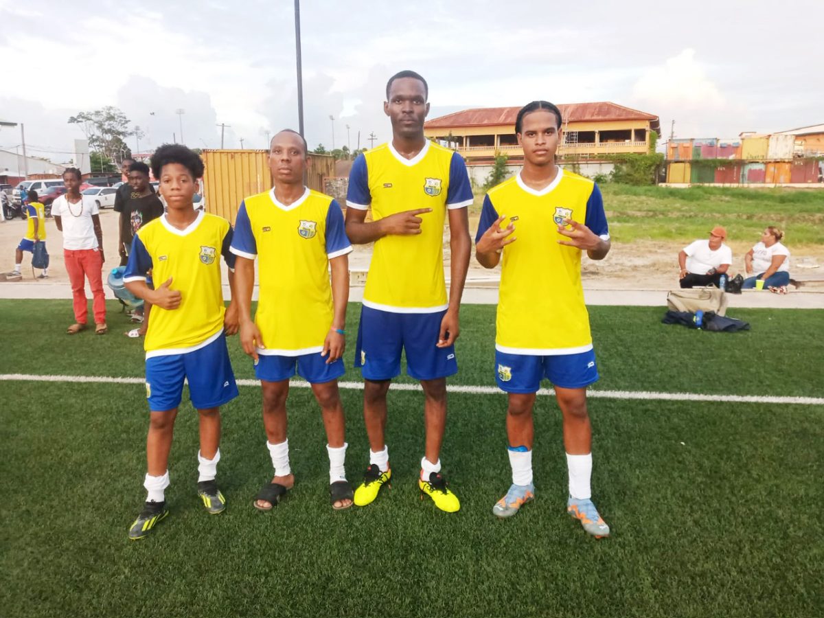 Pele scorers from left: Jaheem Hubert, Kacy John, Denzel Junior, and Jamal Nicholas (GFA Black Pearl scorers 3)