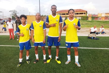 Pele scorers from left: Jaheem Hubert, Kacy John, Denzel Junior, and Jamal Nicholas (GFA Black Pearl scorers 3)