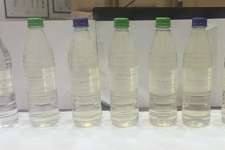 GWI water samples taken on August 20 from various areas in Central Georgetown which indicate improvements in the clarity of the water