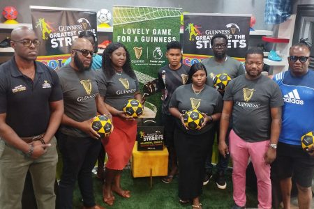 Team representatives and officials pose for a photo opportunity at the conclusion of the launch of the Guinness ‘Greatest of the Streets’ National Championship.