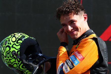 Lando Norris celebrates after winning the Dutch Grand Prix REUTERS/Lisi Niesner 