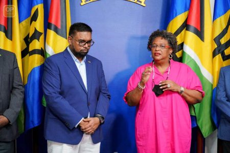 Lead Heads on Regional Food Security Guyana’s President Irfaan Ali and Barbados Prime Minister Mia Mottley