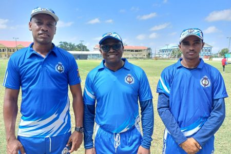 Key contributors to the victory for Officers were
(from left): DSP Ronald Alli, ASP Troy Benn, and C/O Ivor Trotz