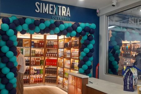 The new Simextra duty free shop located in the departure lounge of the Eugene F Correia International Airport in Ogle