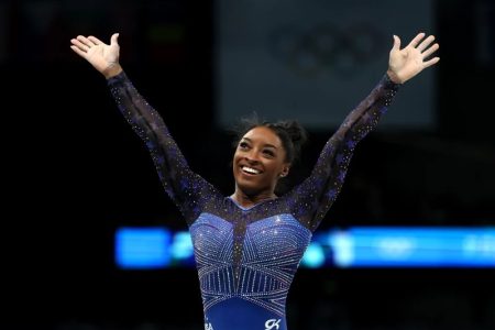 Simone Biles won the all-around title to become the most decorated gymnast in history