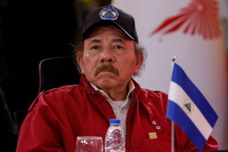 FILE PHOTO: Nicaragua's President Daniel Ortega attends the Alba summit, in Caracas, Venezuela April 24, 2024. REUTERS/Leonardo Fernandez Viloria/File Photo