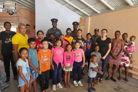 The children and ranks from La Grange Fire Station
