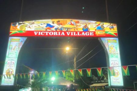 The emancipation arch that was unveiled in Victoria Village (DPI photo)