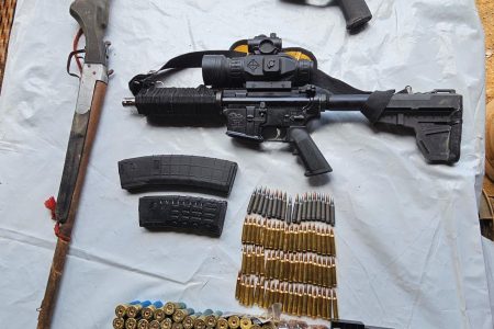 The weapons and ammunition seized (Police photo)