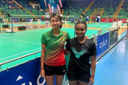 Priyanna Ramdhani (left), alongside Trinidad and Tobago partner Chequeda de Boulet, has stormed into the semifinal round of the women’s doubles.