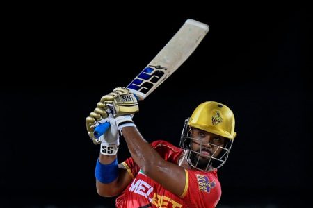 Nicholas Pooran led the assault for the Trinbago Knight Riders with a swashbuckling 97 from 43 deliveries. (CPL Photo)