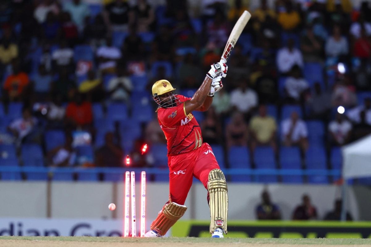 Kieron Pollard of Trinidad and Tobago Knight Riders is bowled by Mohammad Amir for 30 (CPL Photo).