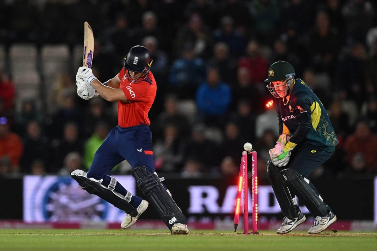 England’s Josh Bethel is bowled by Adam Zampa for 2 (ESPN Cricinfo Photo).