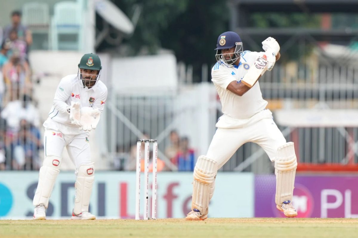 Ravichandran Ashwin smashed an unbeaten 102 from 112 deliveries to rescue India from 144/6 (ESPN Cricinfo Photo)