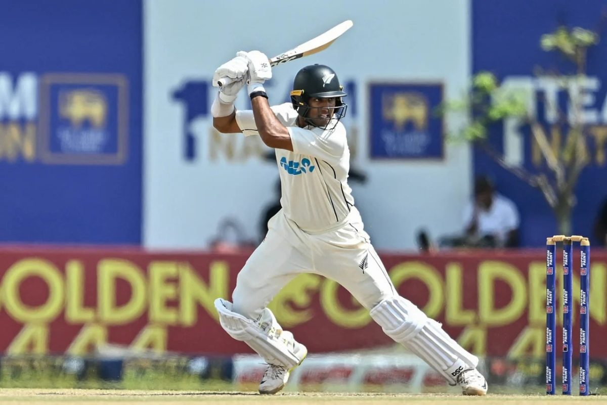 Rachin Ravindra is New Zealand’s last hope in securing the hard-fought win, as he remains unbeaten on 91 heading into the final day (ESPN Cricinfo Photo)
