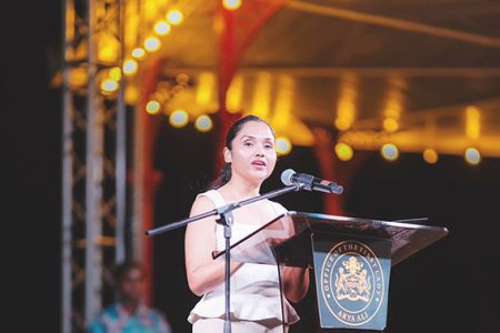 First Lady Arya Ali during her address at the function
