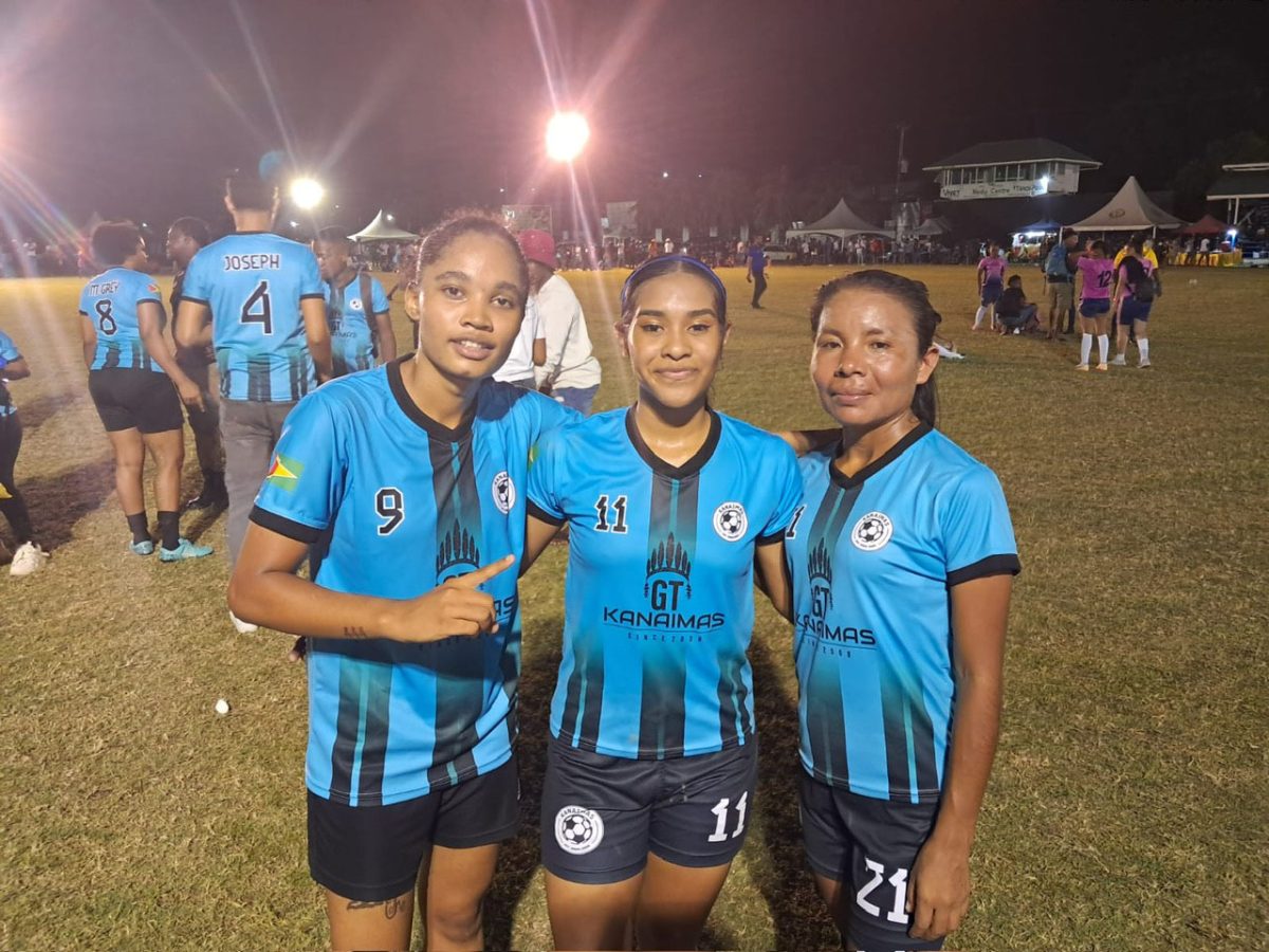 GT Kanaimas scorers from left: Jalade Trim, Glendy Lewis, and Katuisha Rodrigues
