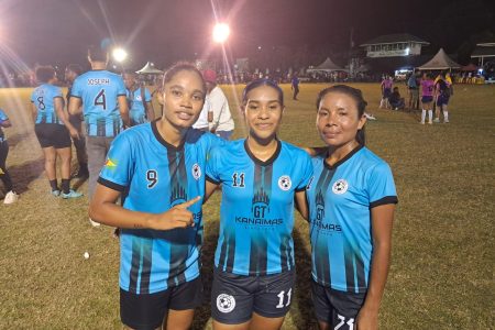 GT Kanaimas scorers from left: Jalade Trim, Glendy Lewis, and Katuisha Rodrigues
