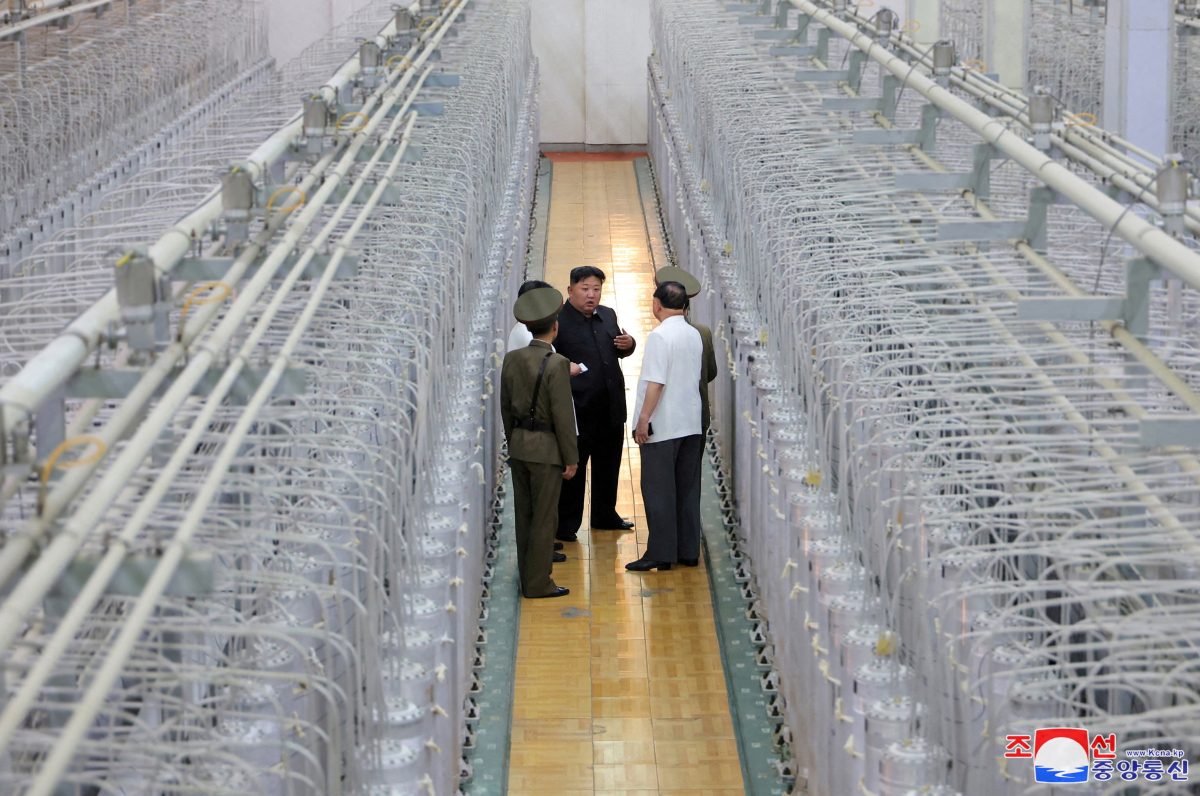 North Korean leader Kim Jong Un tours facilities during a visit to the Nuclear Weapons Institute and the production base of weapon-grade nuclear materials at an undisclosed location in North Korea, in this photo released by North Korea's official Korean Central News Agency September 13, 2024.    KCNA via REUTERS/File Photo