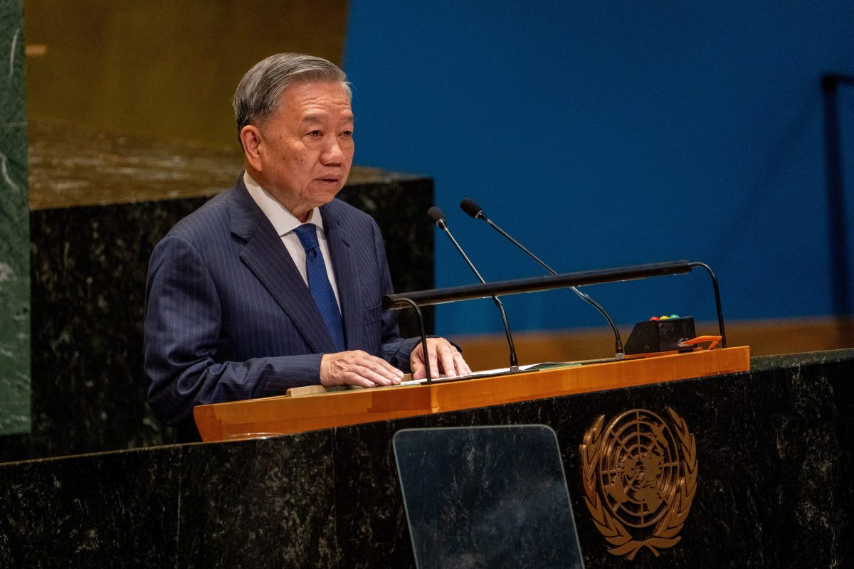 Vietnam’s President To Lam addresses the “Summit of the Future” in the General Assembly Hall at United Nations Headquarters in New York City, U.S., September 22, 2024. REUTERS/David Dee Delgado